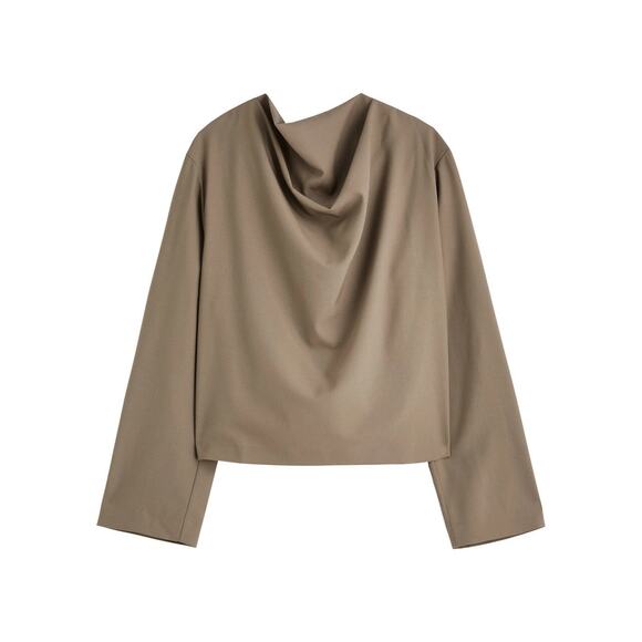 Róhe Draped Virgin Wool Long Sleeve Top - Picture 9 of 13